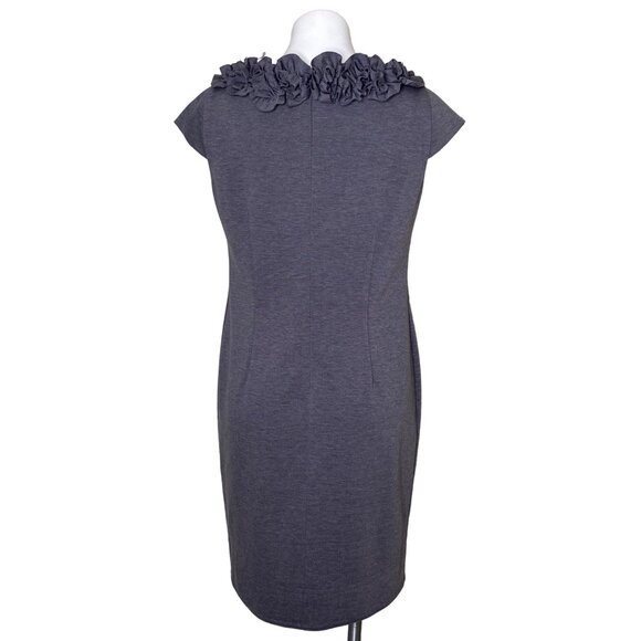 Taylor Gray Cap Sleeve Dress With Floral Ruffle Neckline Women's Size 10 - Picture 5 of 10